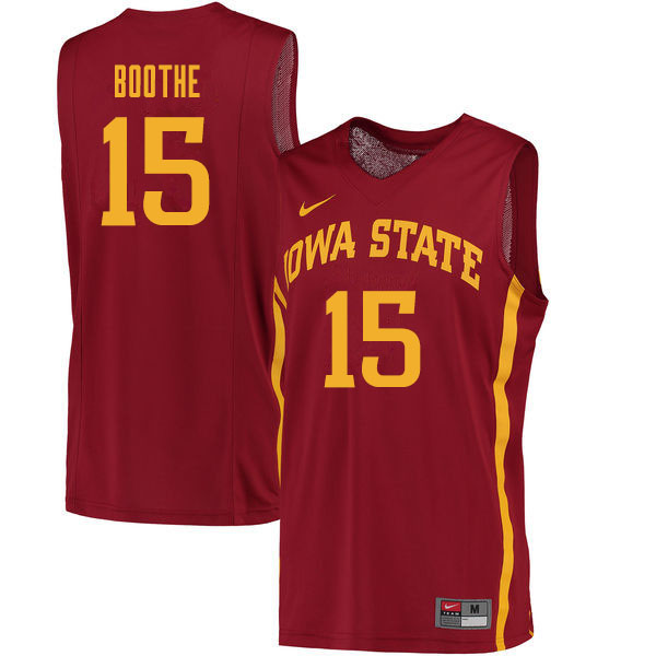 Men #15 Carter Boothe Iowa State Cyclones College Basketball Jerseys Sale-Cardinal